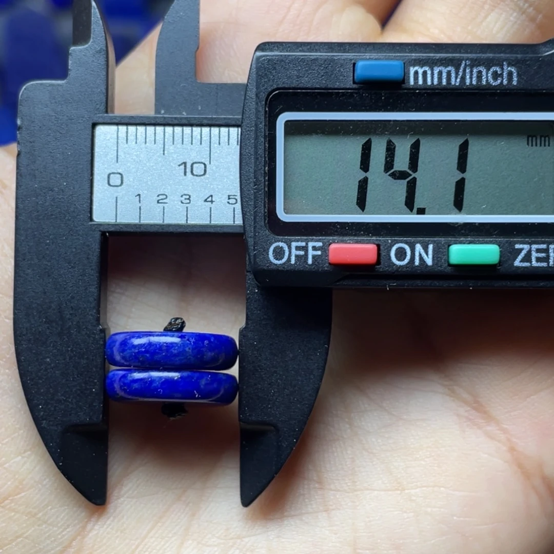 青金石未镶嵌14mm隔片配饰