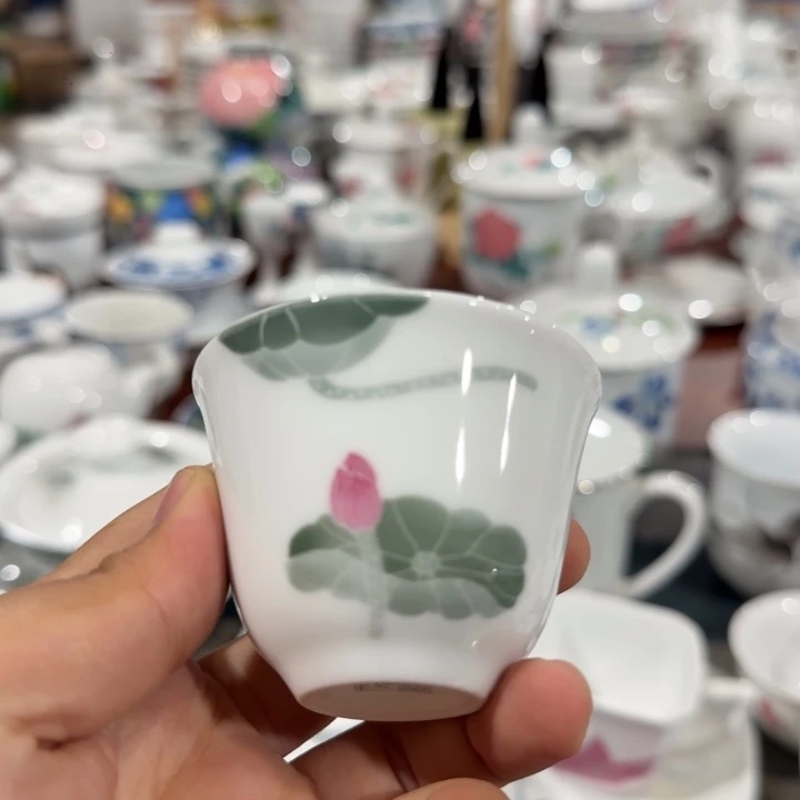 醴陵高温瓷手绘酒杯