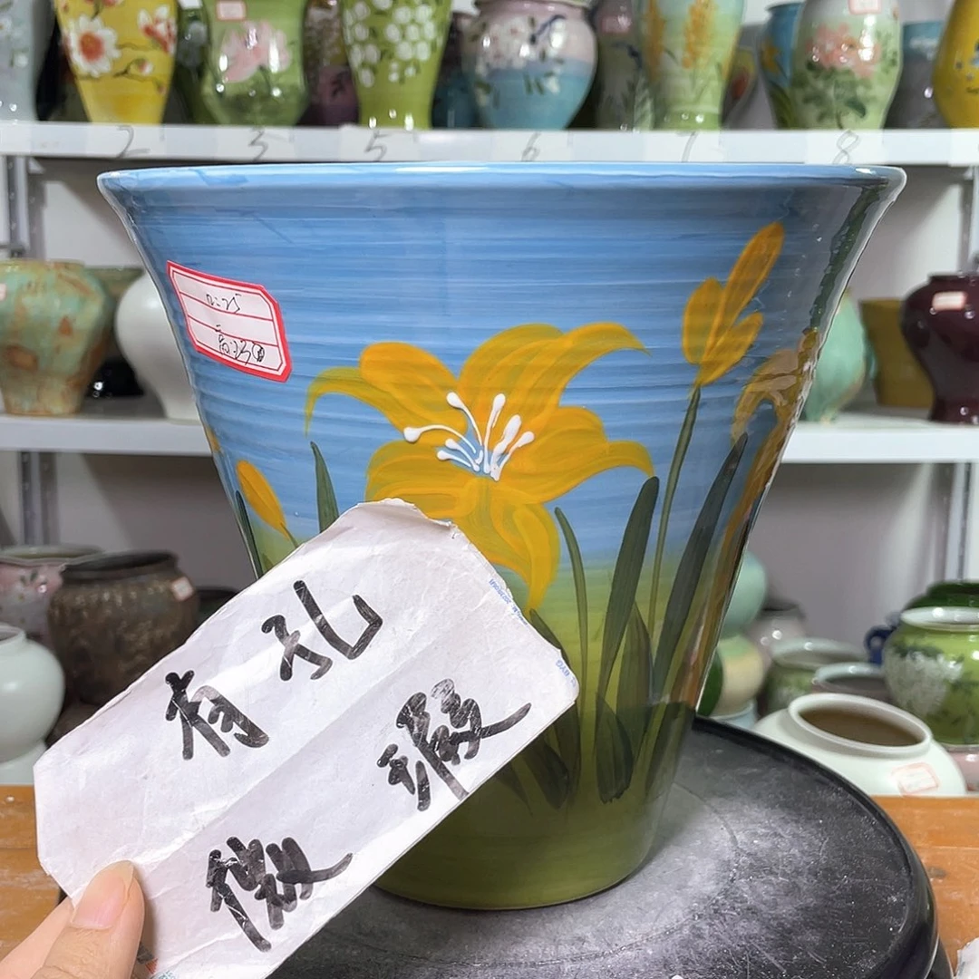 景德镇陶瓷花盆微瑕236