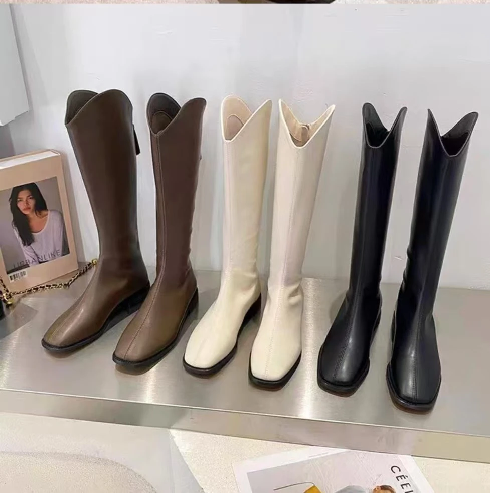 新款瘦腿神器时尚百搭秋冬女士长筒骑士靴1160-3