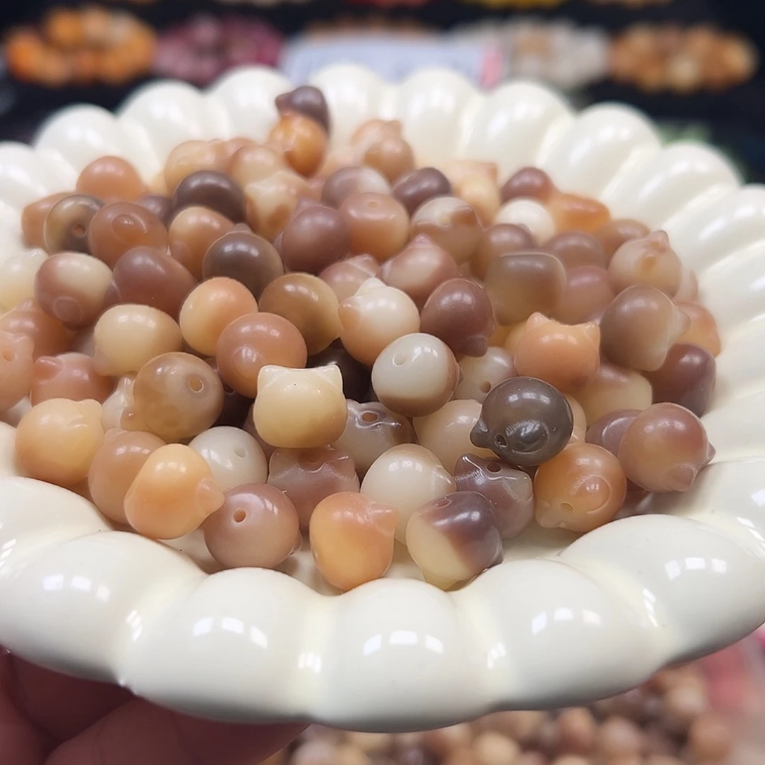 菩提根/象牙果手串卡12紫罗兰猫头30颗