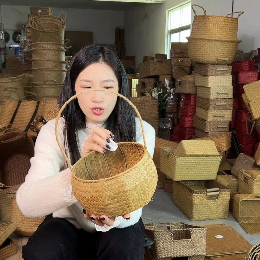 草编草编包/草编收纳盒带瑕疵