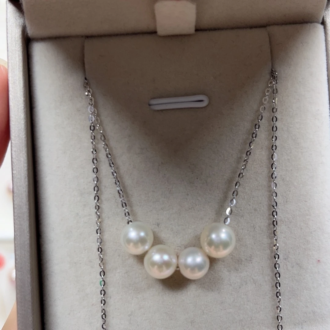 锆石合金S925银淡水珠吊坠6-7mm