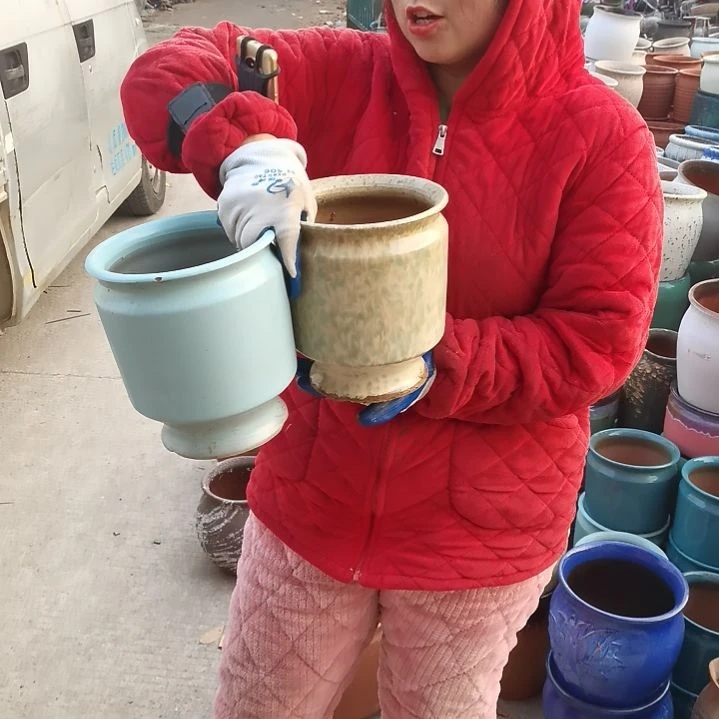 红陶口17高20瑕疵两个盆