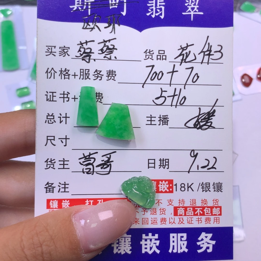 蔡***姐颈饰未镶嵌翡翠花件3