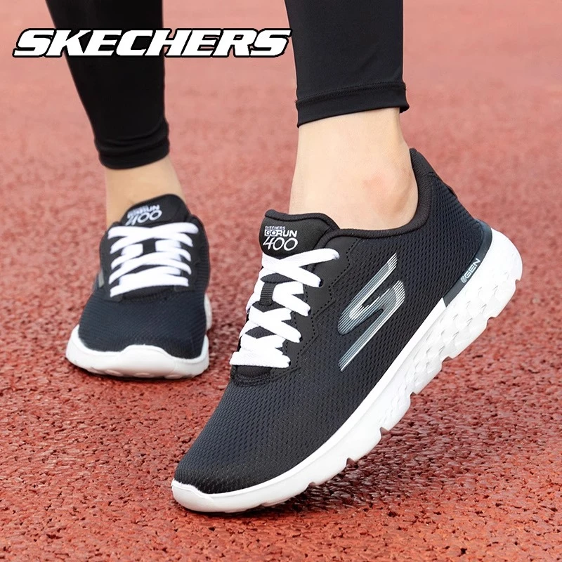 斯凯奇女鞋白底跑步鞋网面鞋女款跑鞋夏季新款网鞋休闲鞋运动鞋女