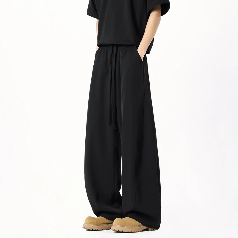 NNEFC美式弯刀裤冰丝男女春秋cleanfit垂感阔腿宽松直筒休闲西裤