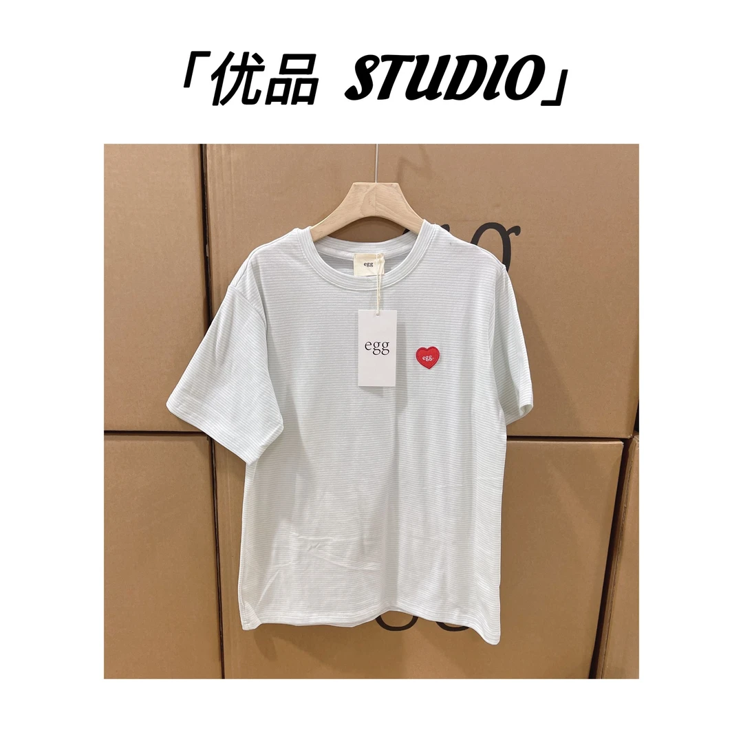 5421-爱心条纹外贸短袖
