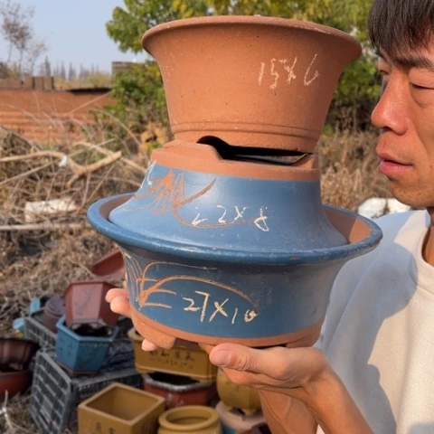 紫砂花盆特价包邮送盒