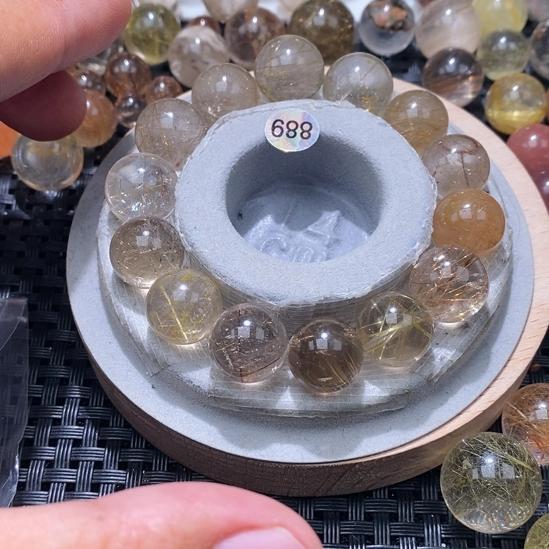 大***纷手链发晶未镶嵌天然水晶