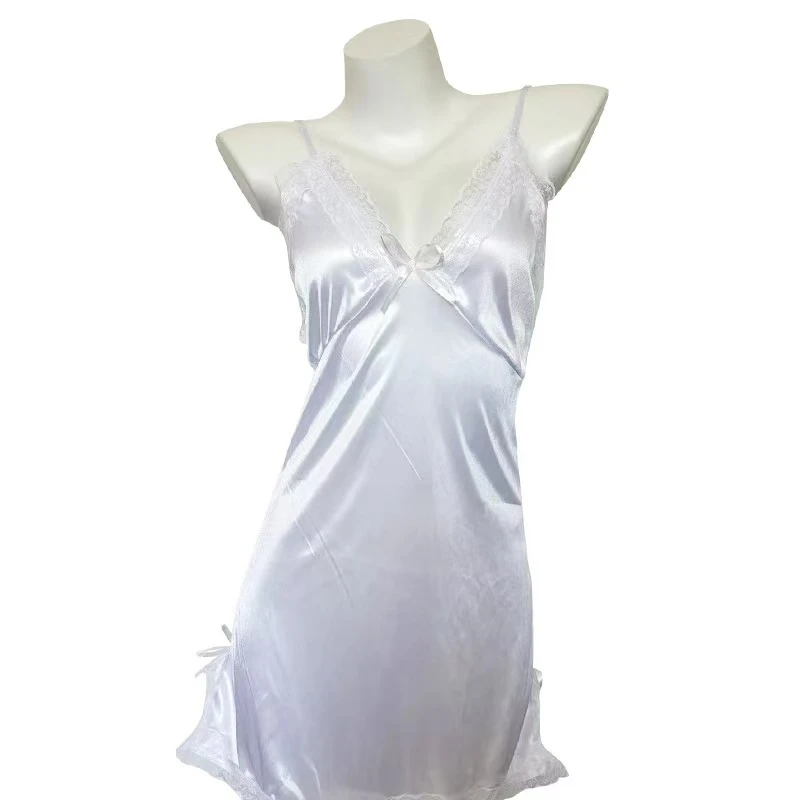 新款时尚纯欲风睡衣网红性感露背蕾丝家居服春夏薄款大码女士睡裙