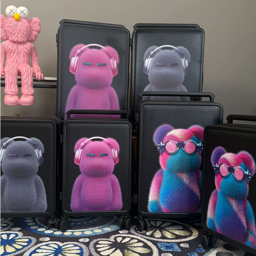 5-XY/五小雨【PC材质拉链款】20寸24寸登机行李箱旅行箱小众时尚