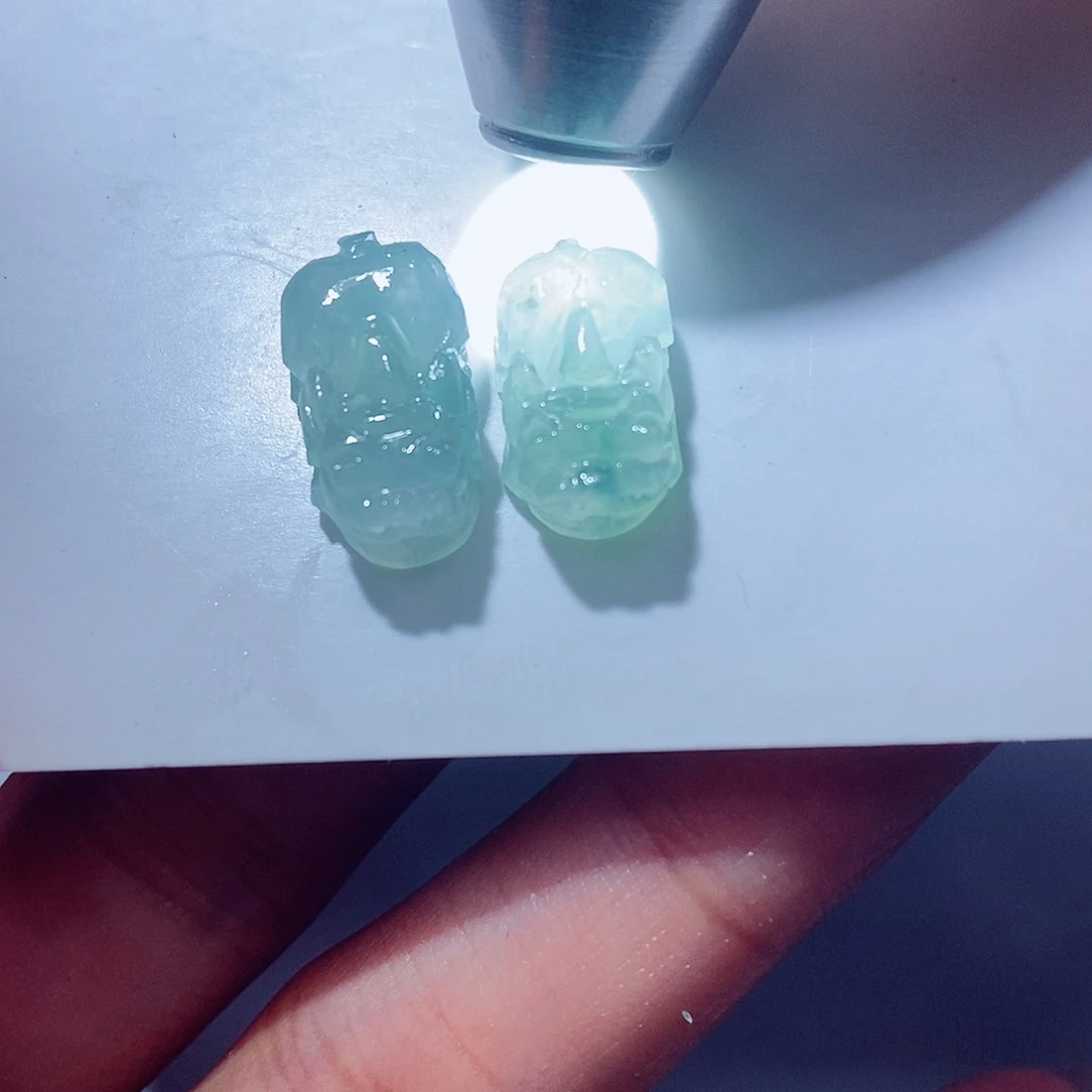 定制翡翠未镶嵌两个一起王炸