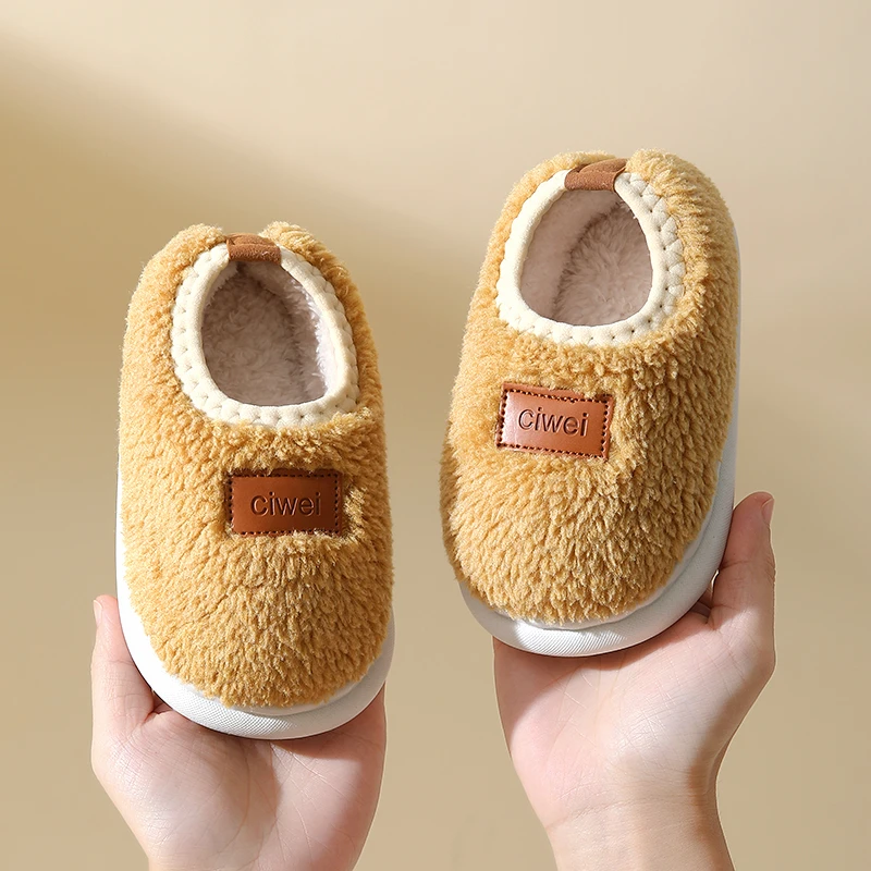 冬季儿童棉拖鞋包跟软底防滑男孩女童宝宝居家用加厚毛绒保暖棉鞋