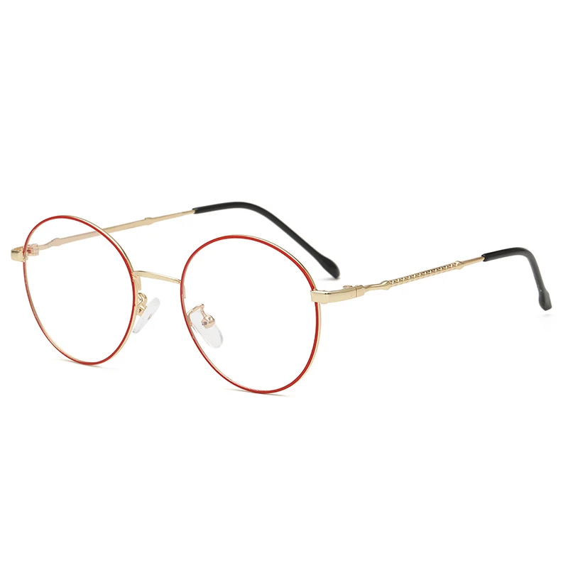 欧莱欧新款金属圆形无度数平光眼镜框男女学生开球近视眼镜架