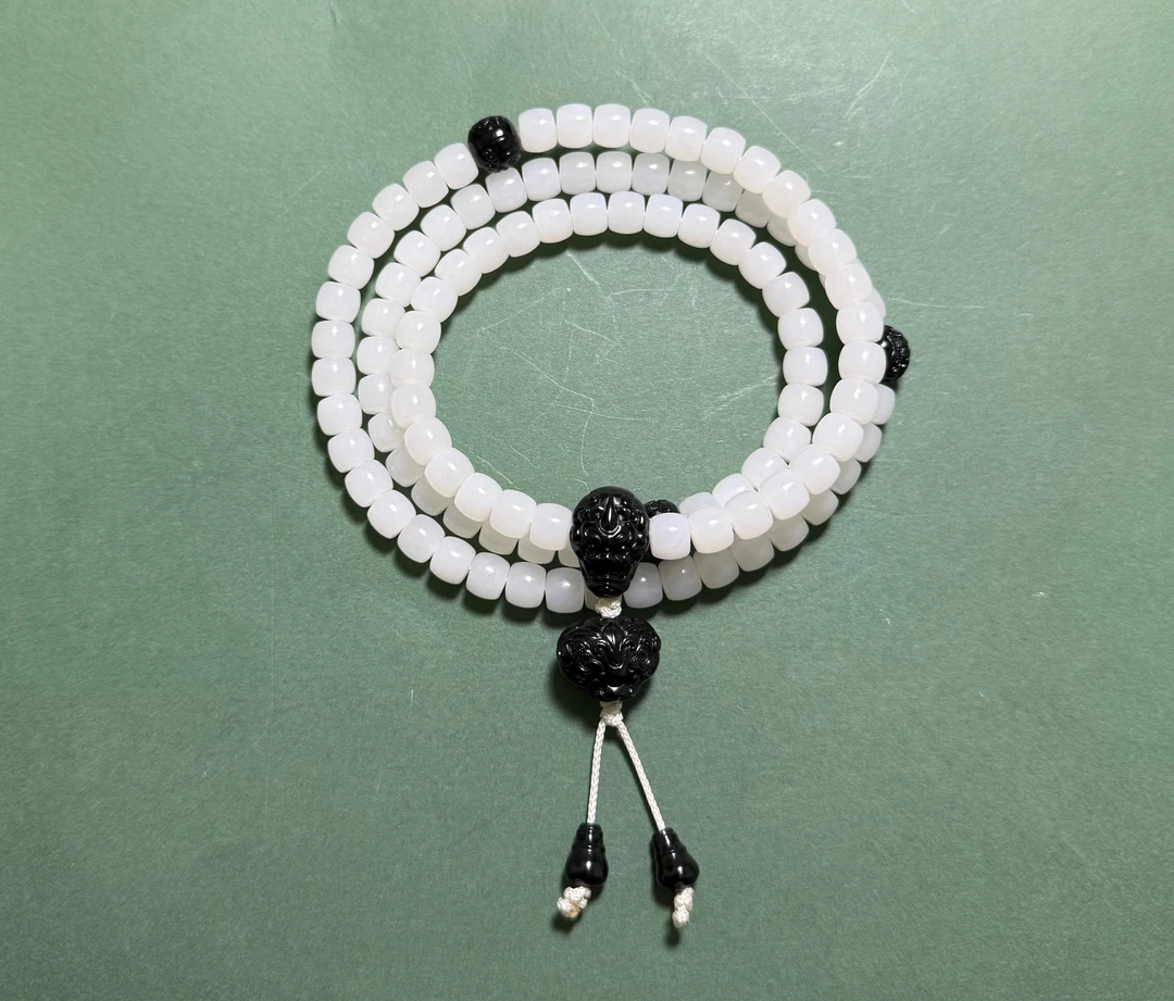 BYH1105-38新疆95于田料108直切手串6*7【杨鸿作品】