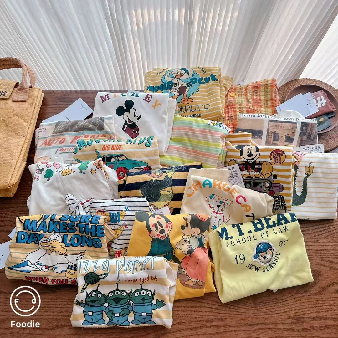 【季末清版福袋 R161】25年男女童夏季黄色系清版短袖上衣五件组合