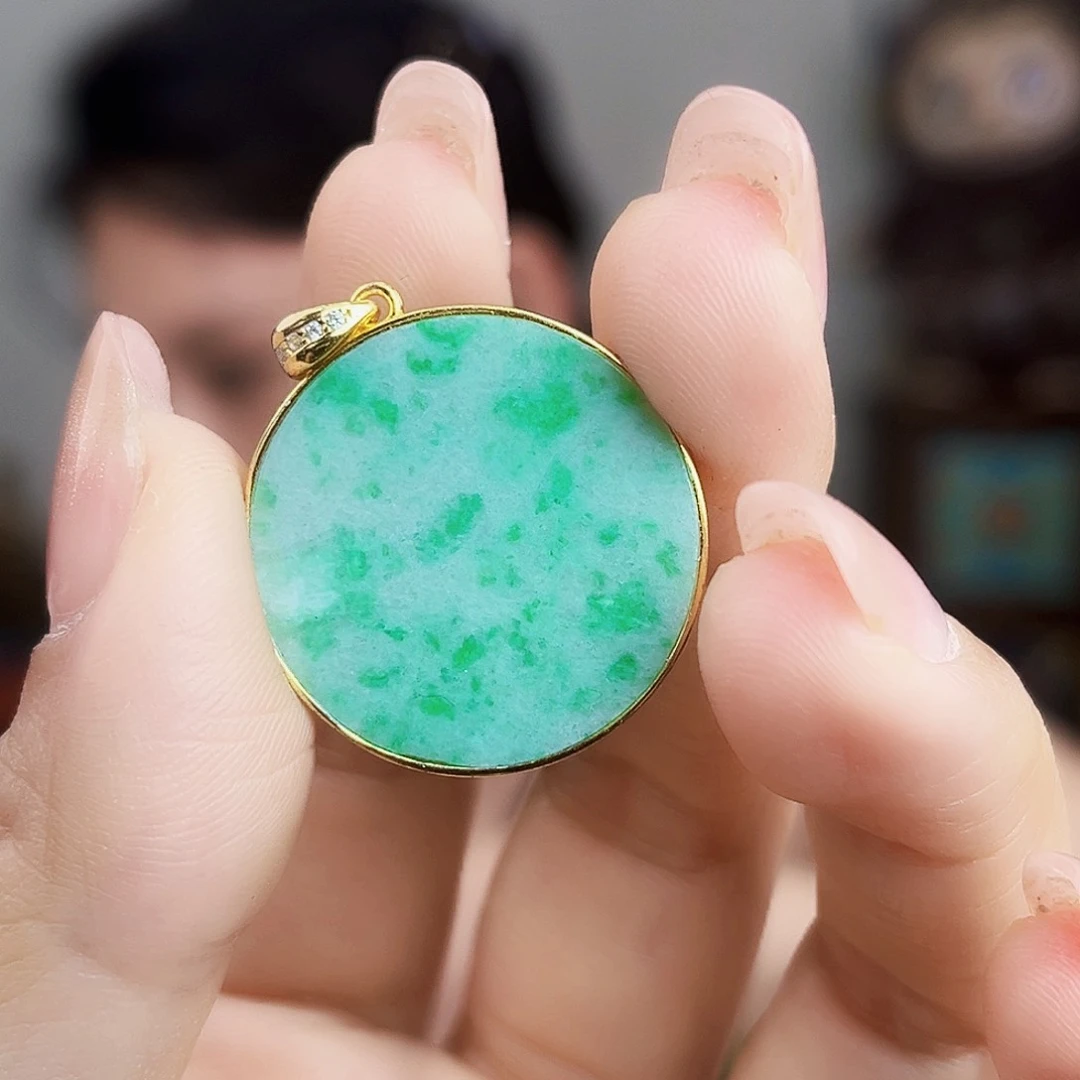 翡翠银S925镶嵌颈饰吊坠