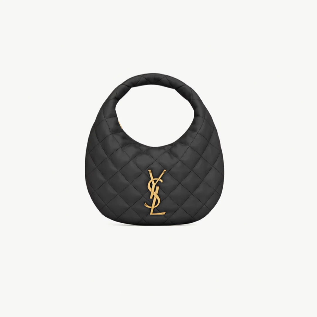 未使用 YSL/圣罗兰 25新款 Icarino黑色皮质腋下月牙包