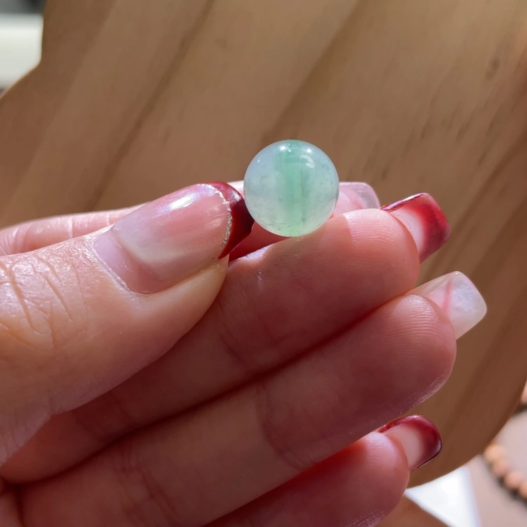 翡翠散珠天然缅a金丝绿单珠