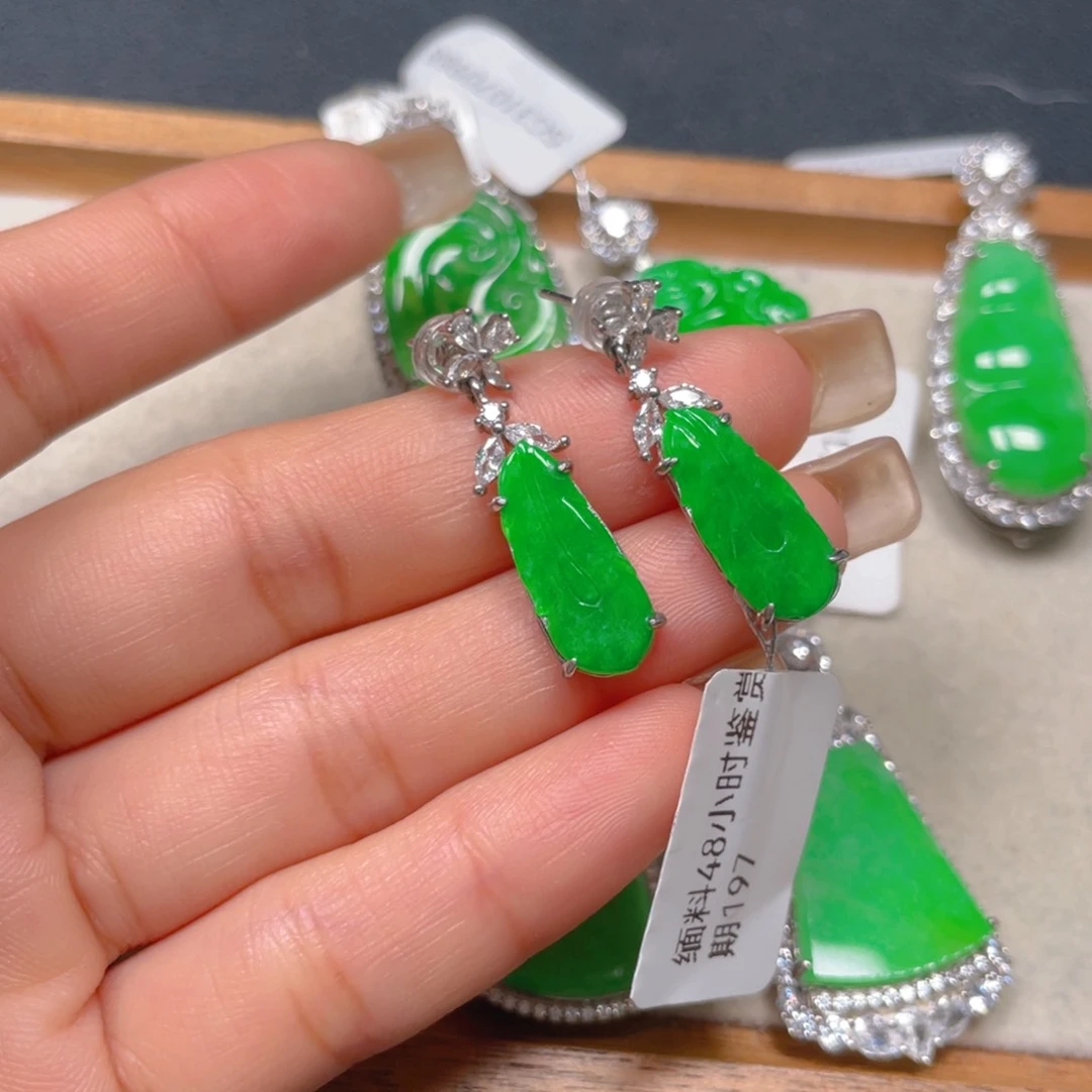翡翠银S925镶嵌吊坠(不含链)