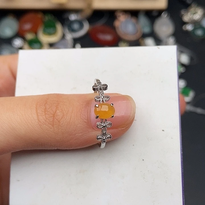 翡翠银S925镶嵌戒指