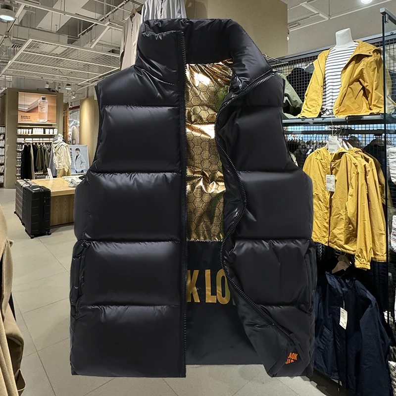 2025年时尚百搭新款黑金棉马甲加厚男女秋冬坎肩潮流外穿马夹保暖