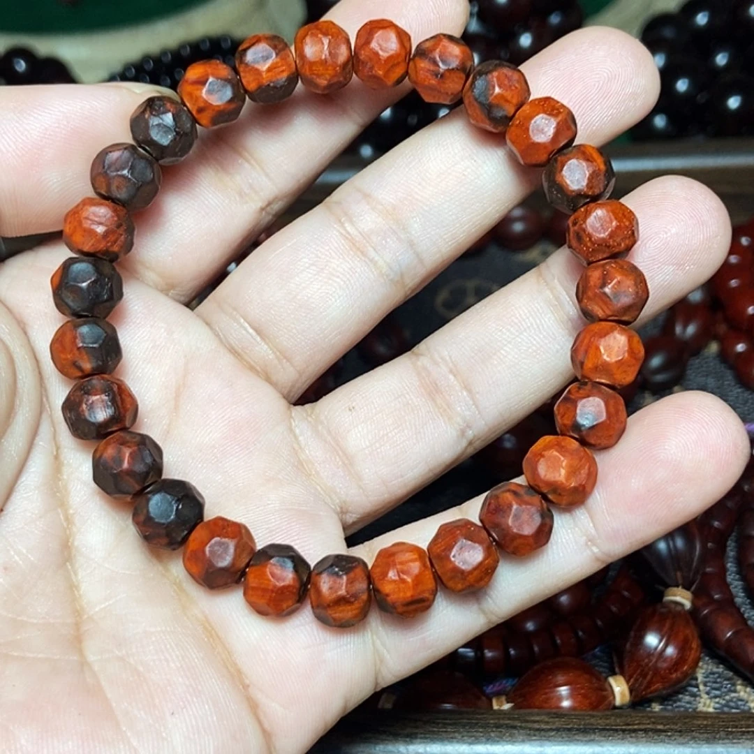 小叶紫檀手串/手链0.9无相精工琴料黑飘红单圈