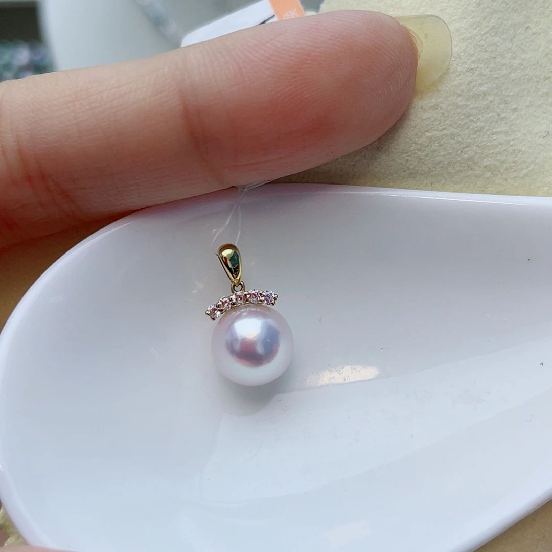 颈饰18K金镶嵌海水珍珠w68