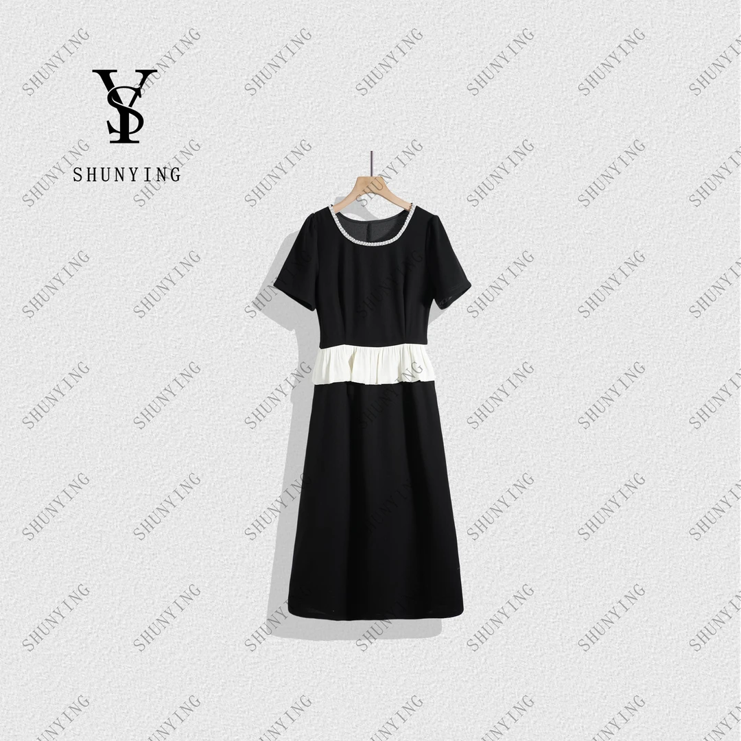 【顺瀛】轻奢简约~高级感洋气减龄荷叶边假两件连衣裙SY72LYQ2008