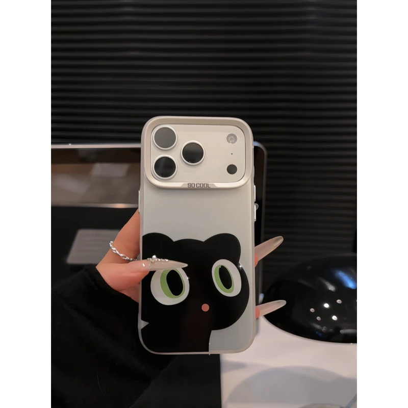 罗小黑适用苹果17pro手机壳16pm彩银华为p80荣耀女oppo小众小米17