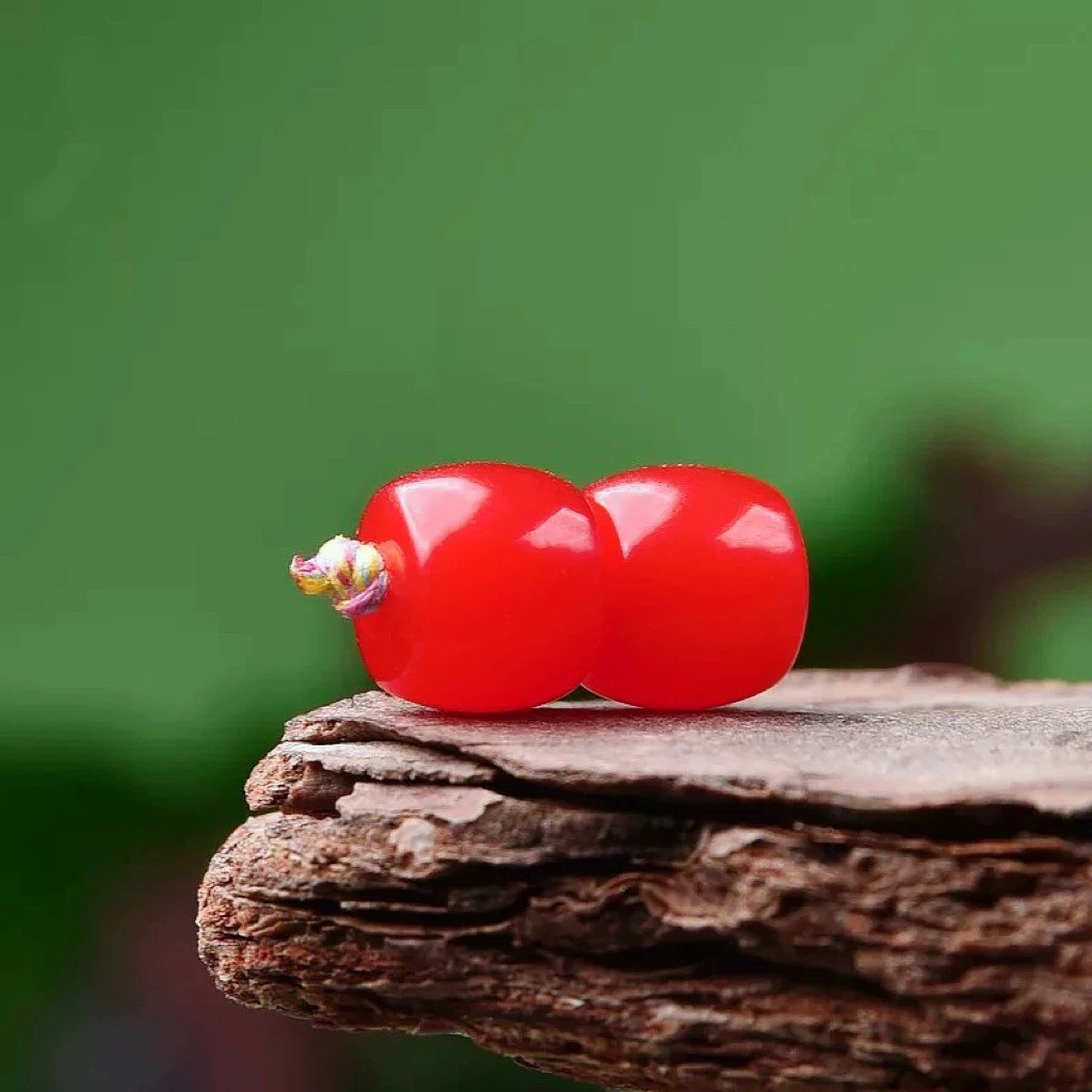 A05 原矿保山 直切南红精工老型对珠玛瑙