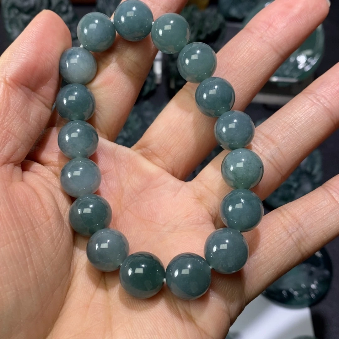 定制翡翠未镶嵌12圆珠手串