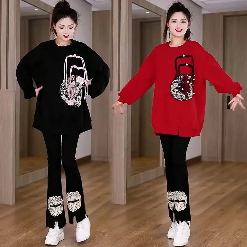 上衣加绒单件/爆款中式盘扣连帽加厚圆领卫衣女春季新款秋冬显瘦