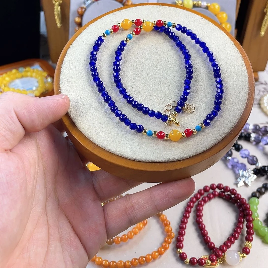 青金石手饰银S925镀金镶嵌