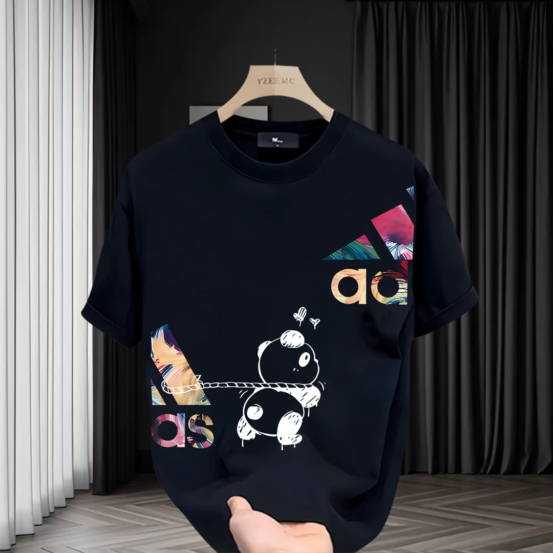 高级感男装夏季2025新款男士短袖T恤纯棉时尚休闲情侣宽松上衣潮