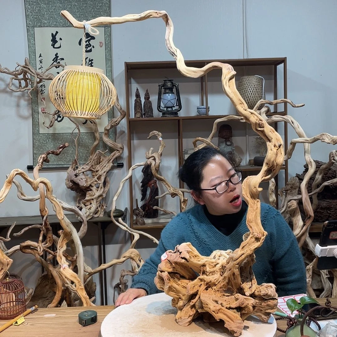 香杉木杜鹃根根艺摆件