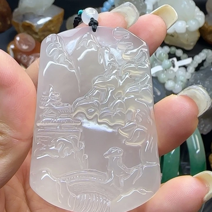 玛瑙/玉髓合金吊坠