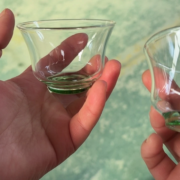 手工艺品玻璃玻璃茶器清杯翠绿