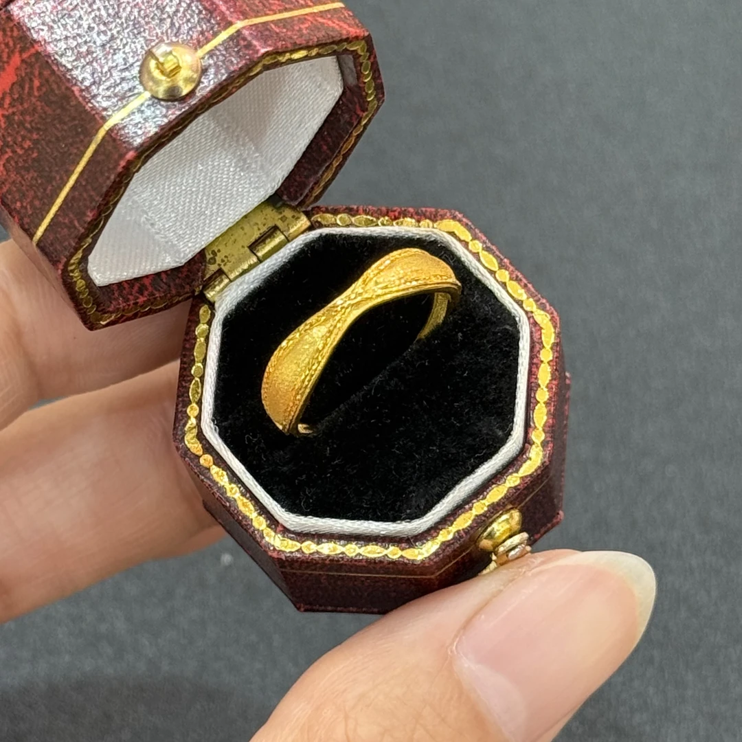 足金经典蝴蝶结小蛮腰戒指 轻版