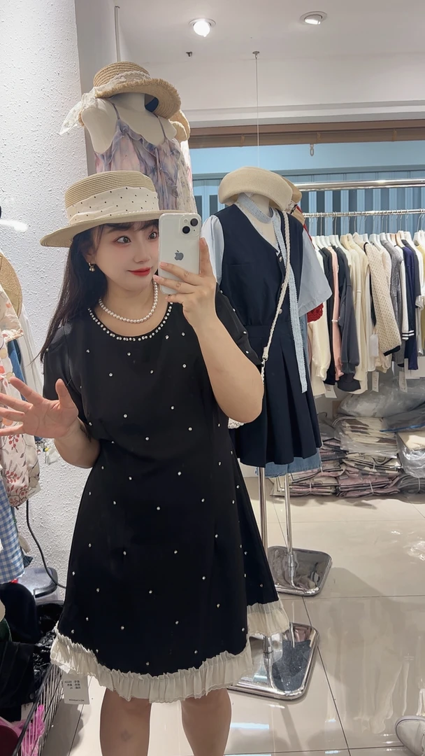 夏日大码重工气质连衣裙