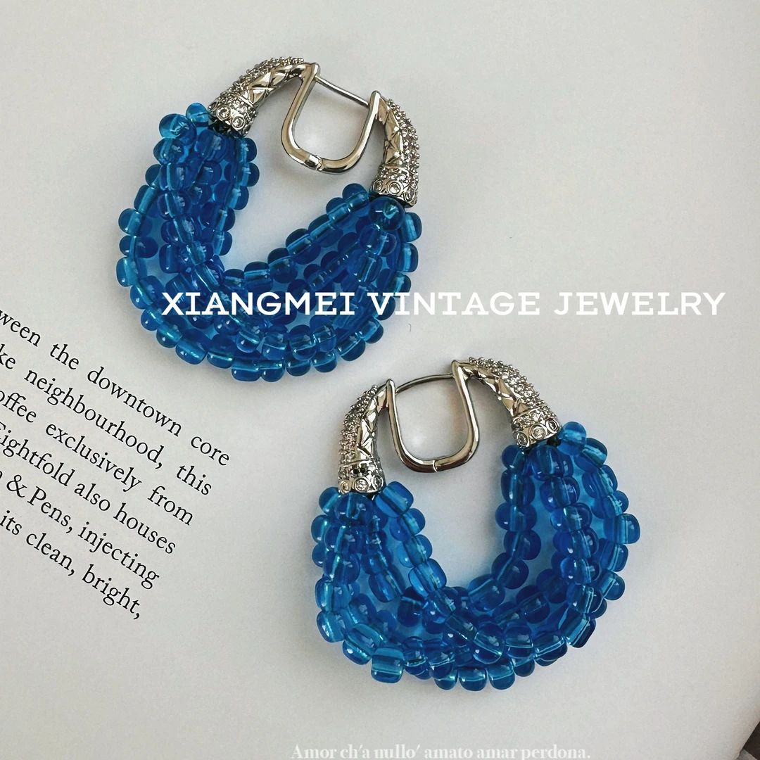 铜合金耳饰 5181554【为你着迷】中古风复古百搭款小米珠多层耳饰