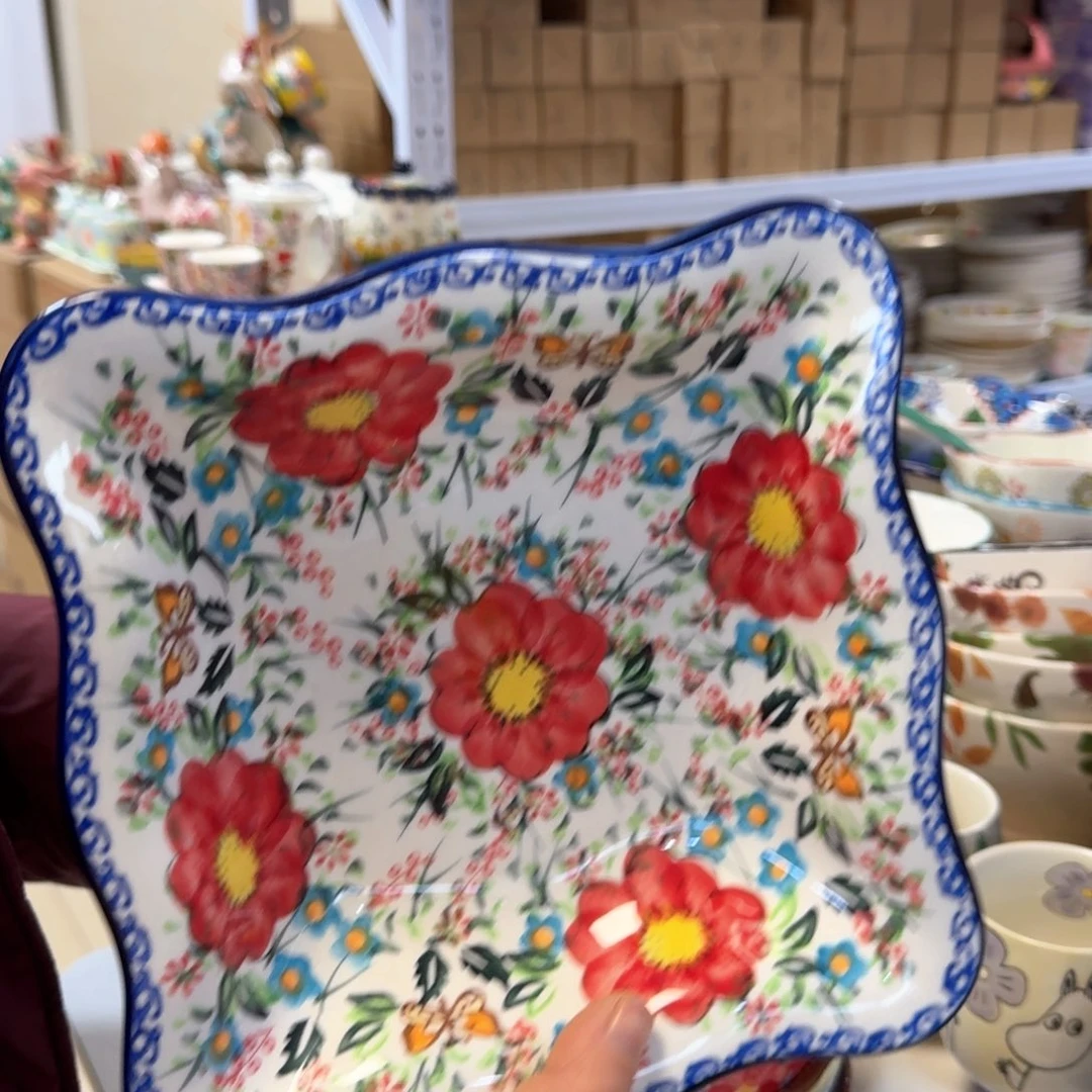 陶瓷夏花方盘一只看图