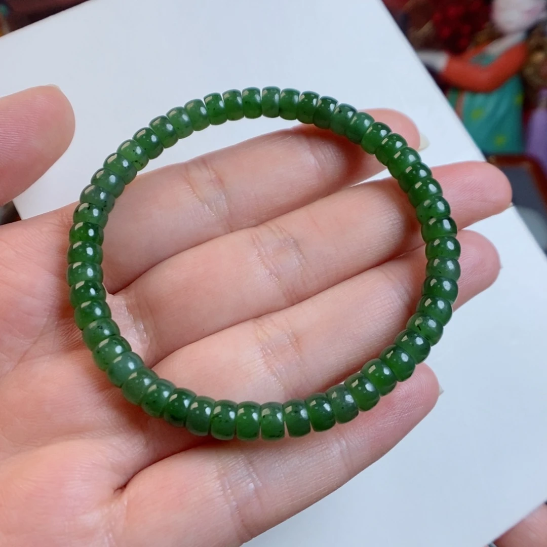 和田玉手链未镶嵌6药片珠