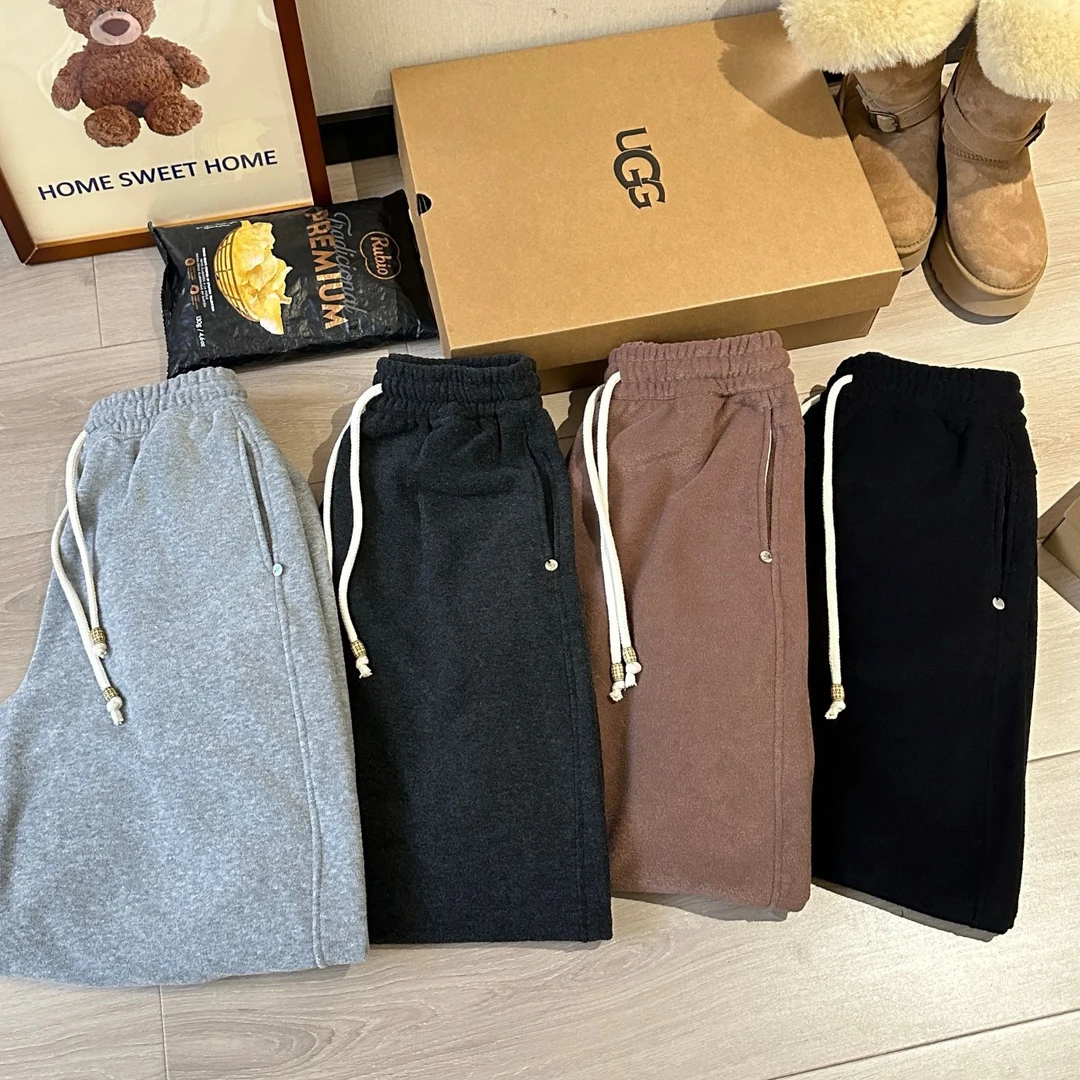 阿悄家 冬季 松弛感韩国UUS雪芙绒毛巾裤#D8096