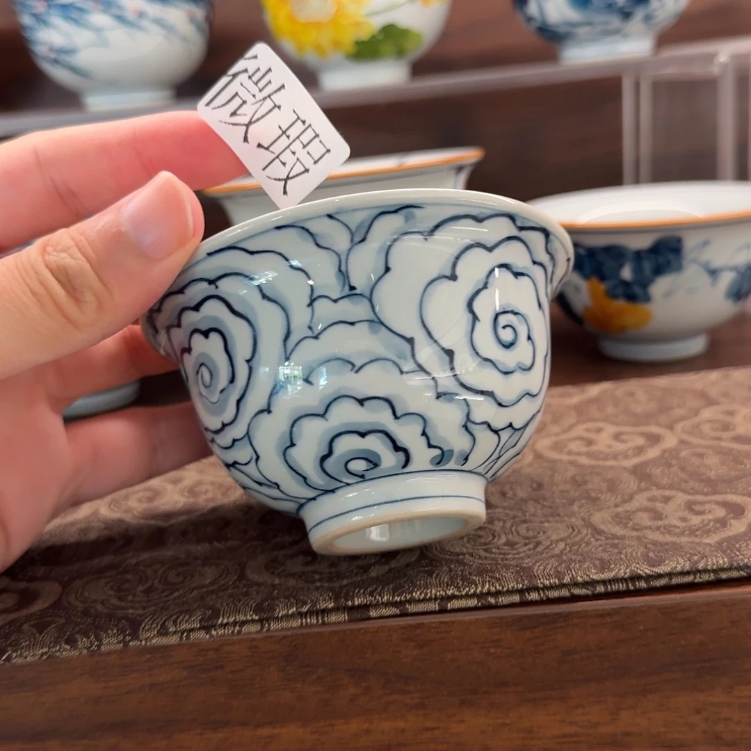 釉下手绘茶具微瑕
