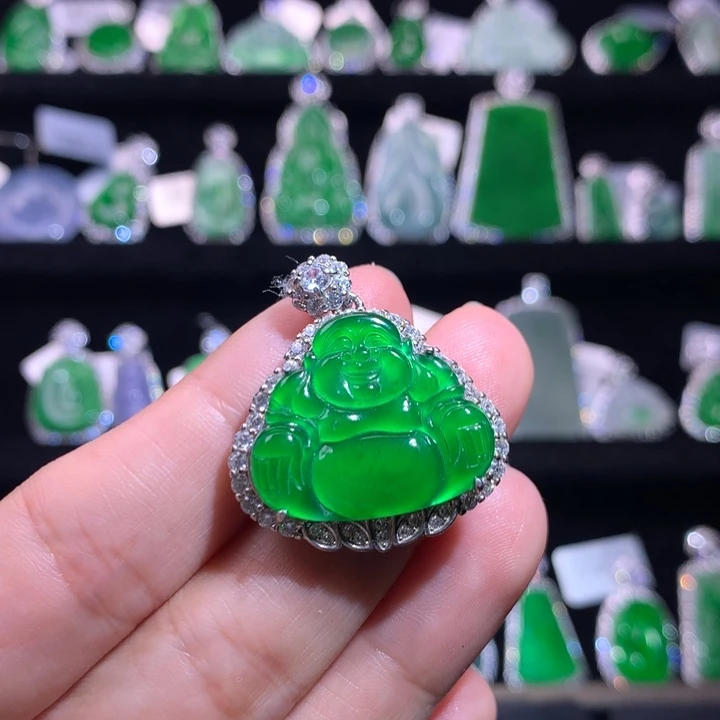 【闪购商品】颈饰银S925镶嵌翡翠天然翡翠