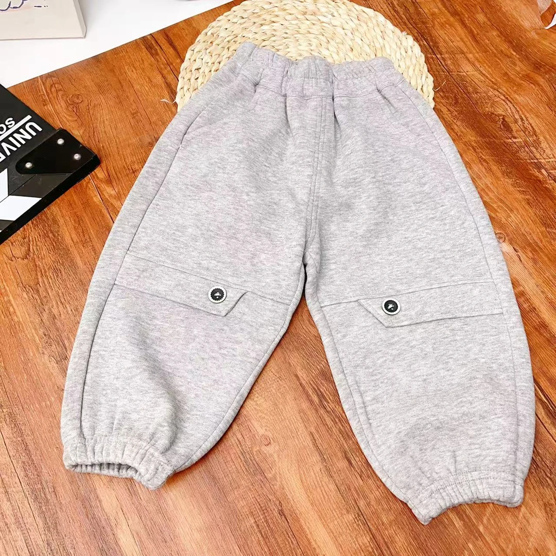 儿童春秋新款休闲裤水洗纽扣运动裤洋气百搭裤子830