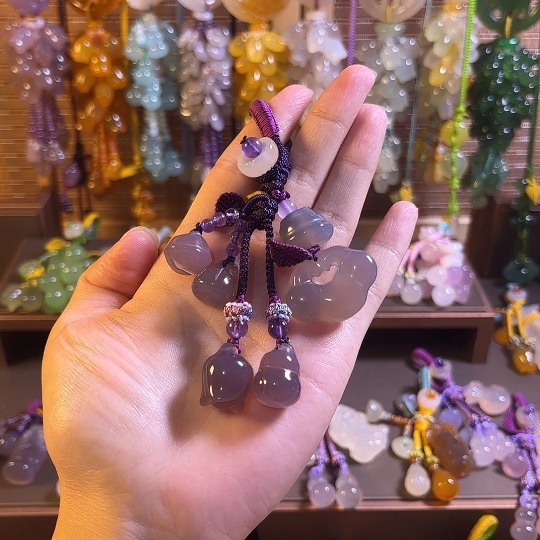 玛瑙/玉髓未镶嵌车挂钥匙扣