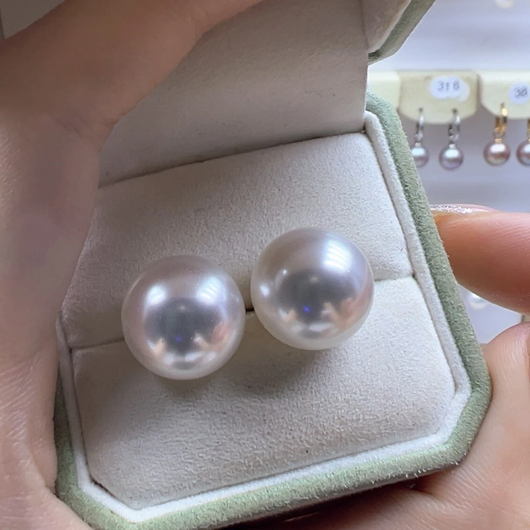银S925镶嵌淡水珍珠耳饰